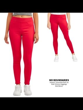 No Boundaries Bright Red Pull-On Jeggings XXL New